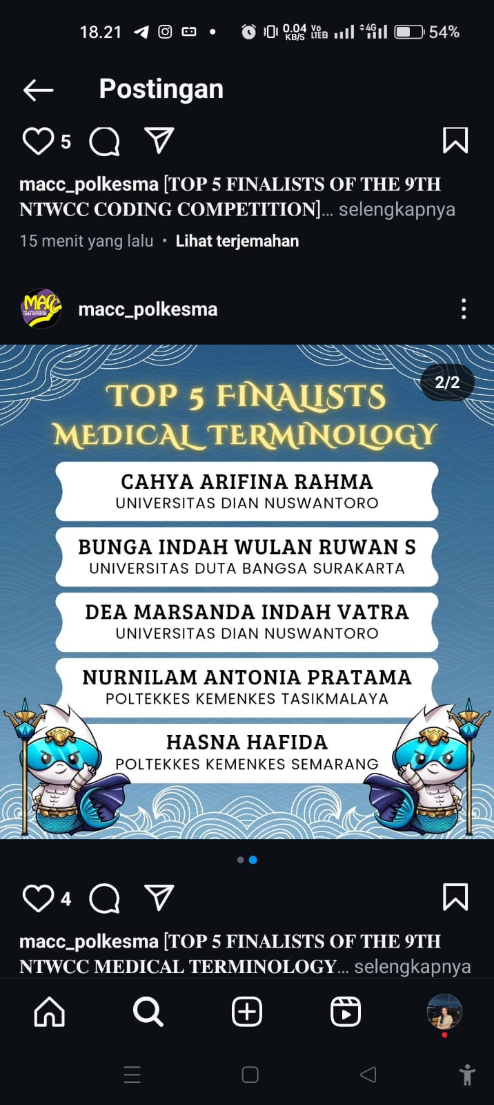 Pengumunan Top 5 Finalis Terminologi